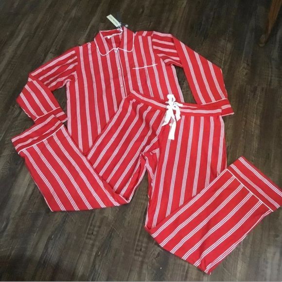 Michael Stars Sleep Set Striped Soft Cotton Knit - Picture 3 of 3